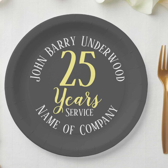 Prato De Papel Serviço longo ou Prêmio de aposentadoria (Criador carregado)