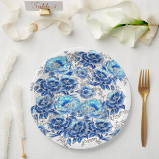 Prato De Papel Servilletas blue