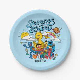 Prato De Papel Sesame Street   Amigos desde 1969