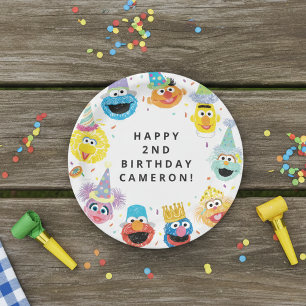Prato De Papel Sesame Street Pals Confetti Aniversário