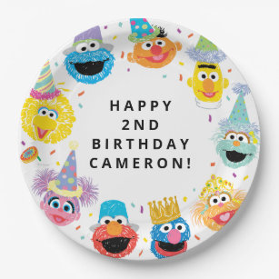 Prato De Papel Sesame Street Pals Confetti Aniversário