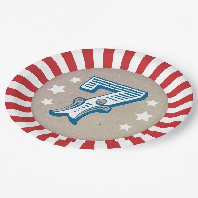 Prato De Papel Sétimo Circo de Aniversário Grande Topo (Inclinado)