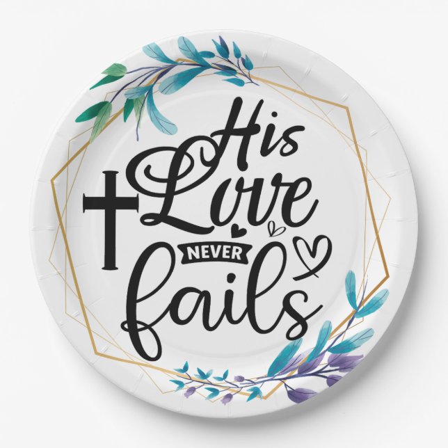 Prato De Papel Seu Amor Nunca Falhe (Frente)