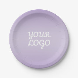 Prato De Papel Seu Logotipo & Moderno Ombre Simples | Lavanda