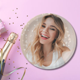 Prato De Papel Seu rosto no aniversário