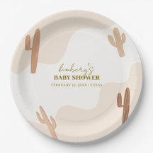 Sexo Chá de fraldas Moderno de Boho Cactus Neutro