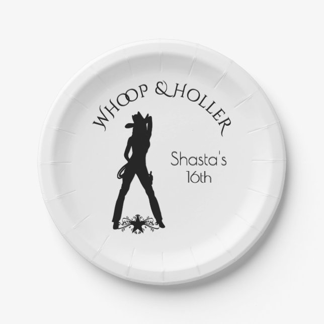 Prato De Papel Sexy Cowgirl Birthday (Frente)