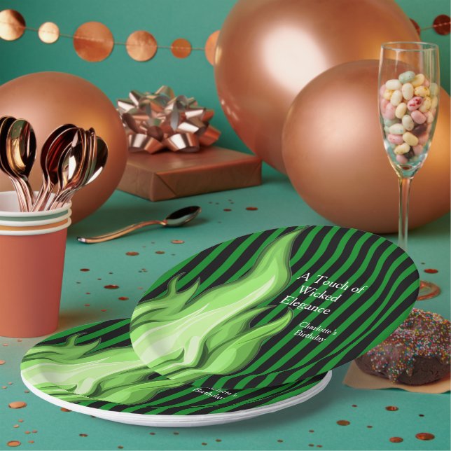 Prato De Papel Shadow Ball Dark Fantasy Party | green Paper Cup (Múltiplo)