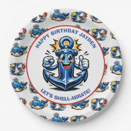 Prato De Papel Sharks and Whales Boy's Birthday Party