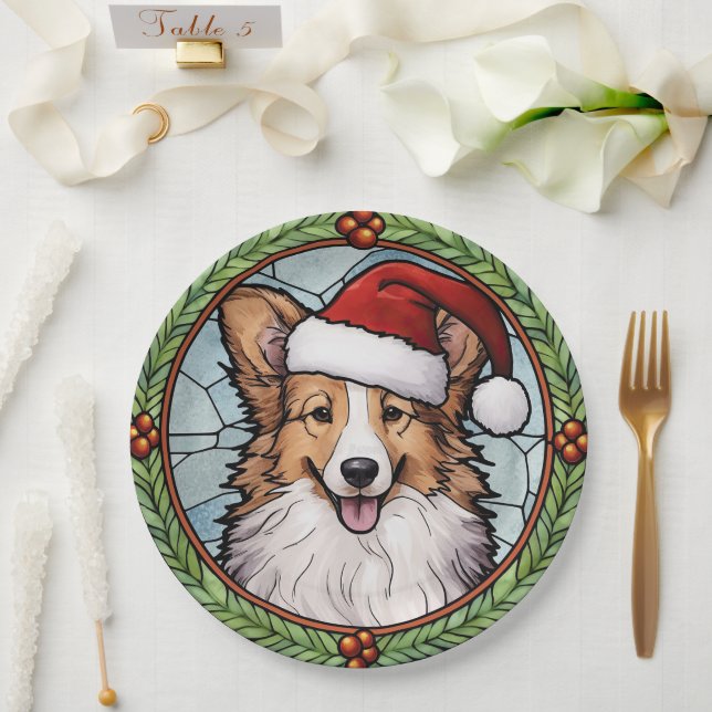 Prato De Papel Shetland Sheepdog - Natal (Casamento)