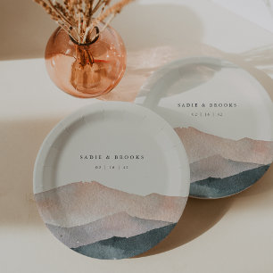 Prato De Papel Sierra Dusk   Desert Mountain Sunset Wedding