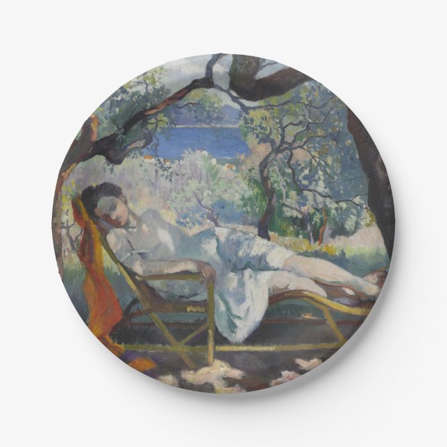 Prato De Papel Siesta (Jeanne Descansa em Belo Jardim Francês) (Frente)