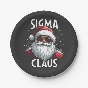 Prato De Papel Sigma Claus Funny Gen Alpha Escola Christma