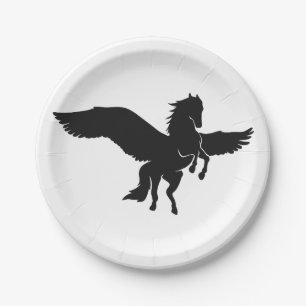 Prato De Papel Silhueta Pegasus - Escolher cor de fundo