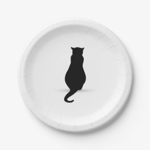 Prato De Papel Silhuetas de gato