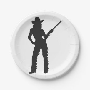 Prato De Papel Silhuette de West Cowgirl