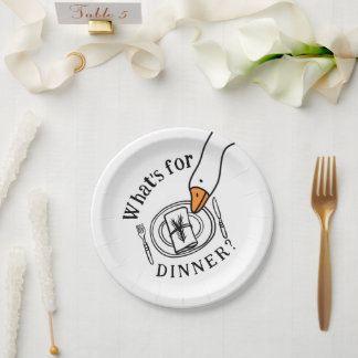 Prato De Papel Silly Goose What's for Dinner