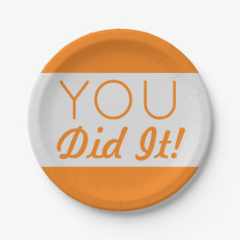 Prato De Papel Silver & Orange Você Fez A Graduação