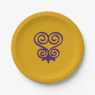 Prato De Papel Símbolo Adinkra Africano (Sankofa)