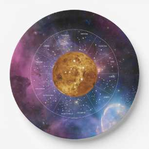 Prato De Papel Símbolo Astrológico Libra Zodiac - Vênus Planeta