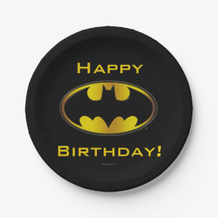 Prato De Papel Símbolo Batman Logotipo de gradiente oval