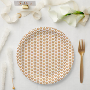 Prato De Papel Símbolo de Amor do Coração Dourado Atemporal