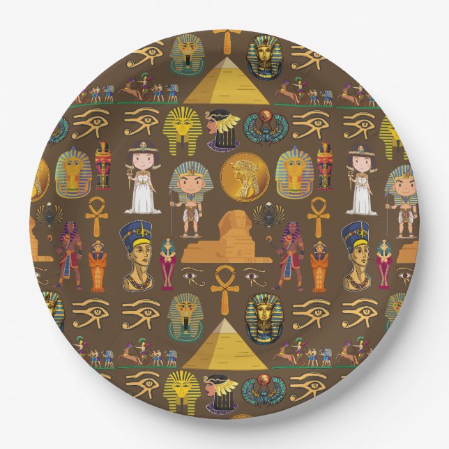 Prato De Papel Símbolo Hieroglífico Antiguo Egípcio - Padrão (Frente)