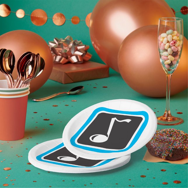 Prato De Papel Símbolo Musical Minimalista Negrito da Nota Musica (Criador carregado)