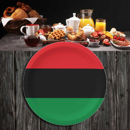 Prato De Papel Símbolo Pan-Africano Flag & UNIA / fã esportivo