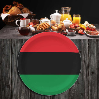 Prato De Papel Símbolo Pan-Africano Flag & UNIA / fã esportivo