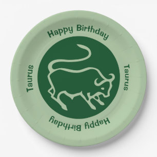 Prato De Papel Símbolo Taurus Zodíaco