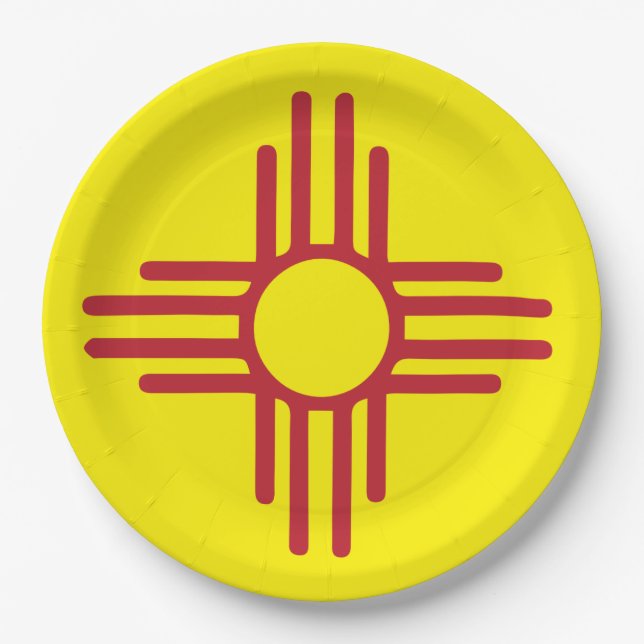 Prato De Papel Símbolo Zia Festa Vermelha e Amarela (Frente)