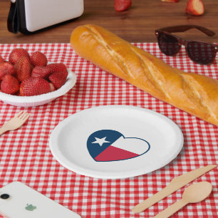 Prato De Papel Símbolos do Texas, Bandeira do Texas, Coração