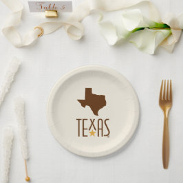 Prato De Papel Símbolos do Texas, Estado do Texas, castanho