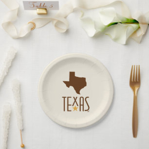 Prato De Papel Símbolos do Texas, Estado do Texas, castanho