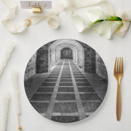 Prato De Papel Simetria em preto e branco