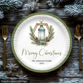 Prato De Papel Simple Bohemian Christmas Lantern in Neutral Plate