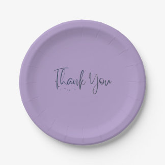 Prato De Papel Simple light purple family picnic paper plates 