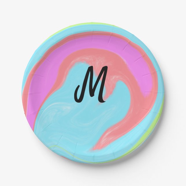 Prato De Papel simple minimal monogram logo personalized baking   (Frente)
