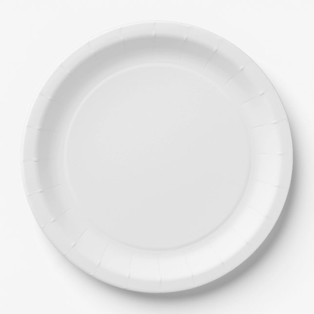 Prato De Papel Simples e Elegante White Weding Paper Plate (Frente)