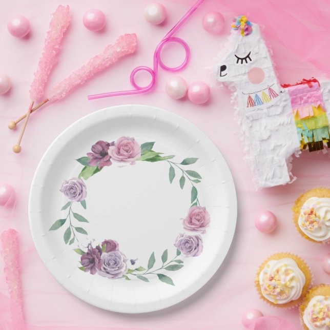 Prato De Papel simples e minimamente personalizado adicione o end (Festa)