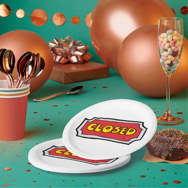 Prato De Papel Sinal Amarelo E Vermelho Fechado (Criador carregado)