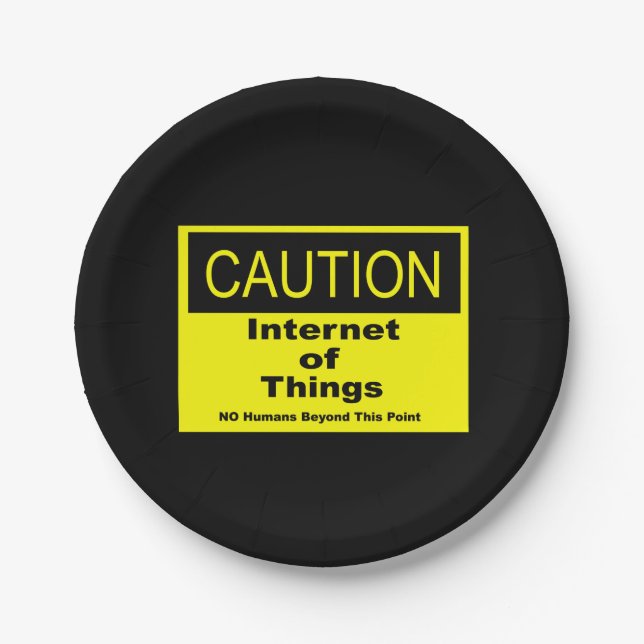 Prato De Papel Sinal de Aviso de Caução IoT da Internet das Coisa (Frente)