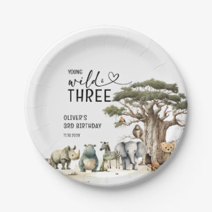 Prato De Papel Sinal de boas-vindas do aniversário de 3 anos Safa