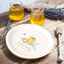 Prato De Papel Sinal de boas-vindas do doce Chá de fraldas de mel