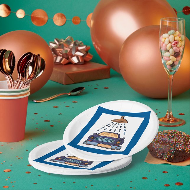 Prato De Papel Sinal de Lave do Carro (Criador carregado)