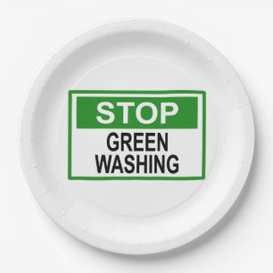 Prato De Papel Sinal de Parar Greenwashing