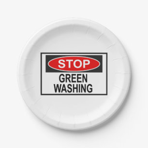 Prato De Papel Sinal de Pare o Greenwashing (1)