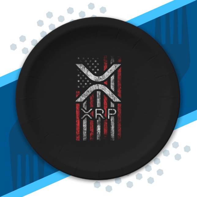 Prato De Papel Sinalizador Americano - Crypto Currency Crypto - C (Criador carregado)