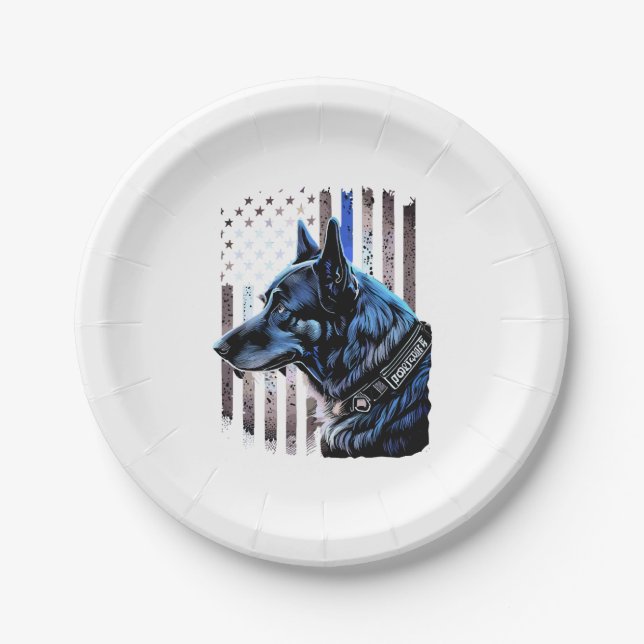 Prato De Papel Sinalizador Thin Blue Line da Polícia do German sh (Frente)